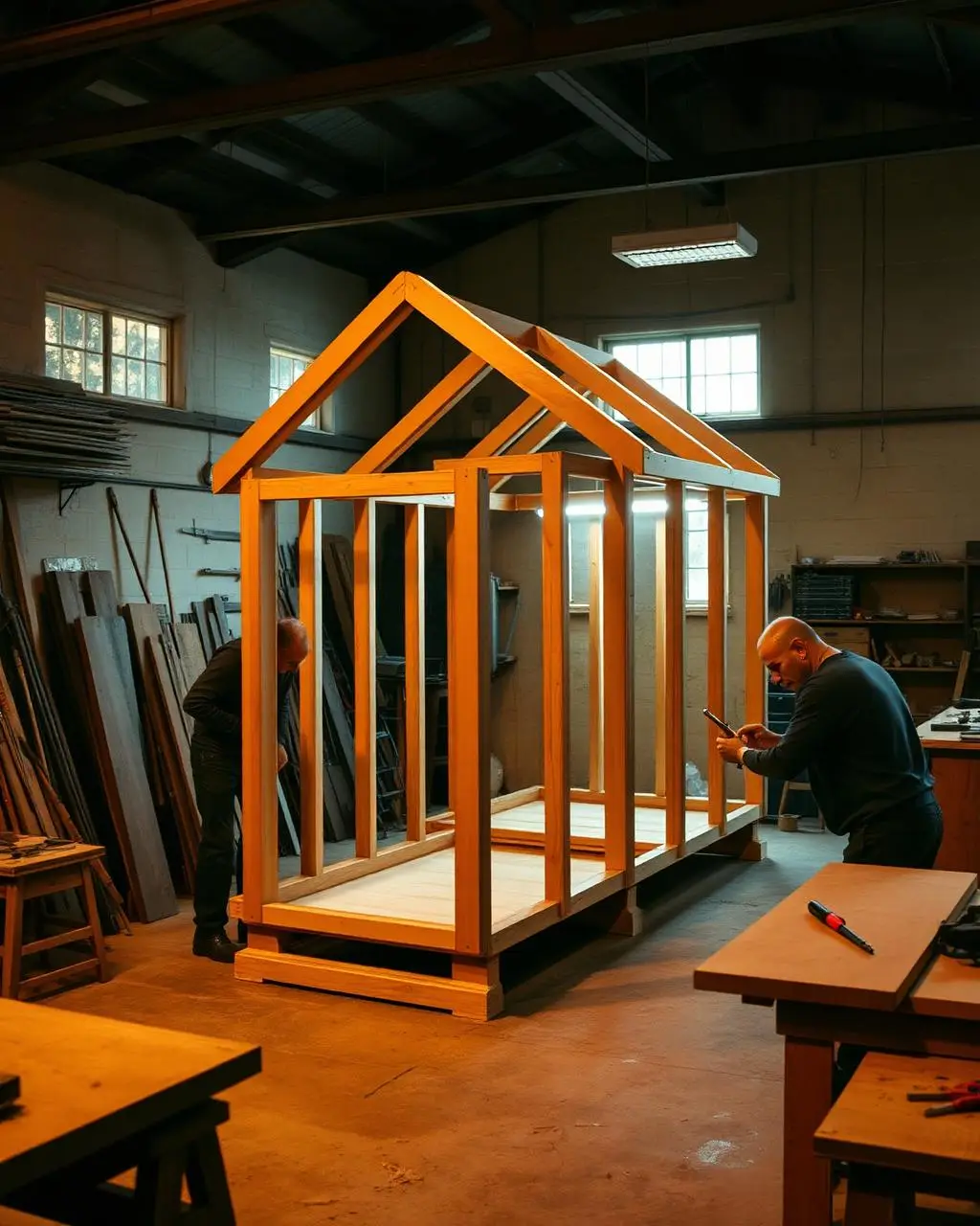Equipa Help Tiny House na oficina em Leiria